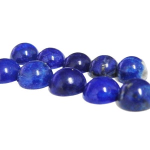 10 Lapis 5mm 6mm Cabochons Round Blue Gemstone DIY Jewelry