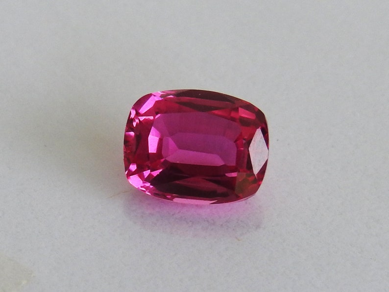 Pink Cushion 9x7mm Lab Pink Sapphire Full of Life and Sparkle Super Color and super Bright Faceted Stone