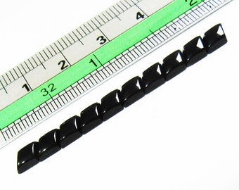 ブラックオニキスルースジェムストーン - マーキスカボション10個 8 x 5 mm | ジュエリー作りやクラフトに最適
