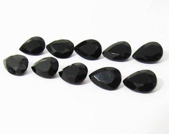 Piedras preciosas sueltas de ónix negro con corte de pera, piedras preciosas al por mayor, 10 piedras preciosas facetadas de ónix con corte de pera, tamaño 10 x 7 mm, 16,70 quilates