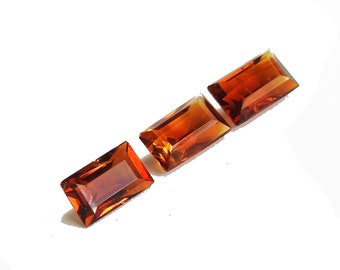 Madeira Citrine, 2 stones, 8x5mm, Baguette cut