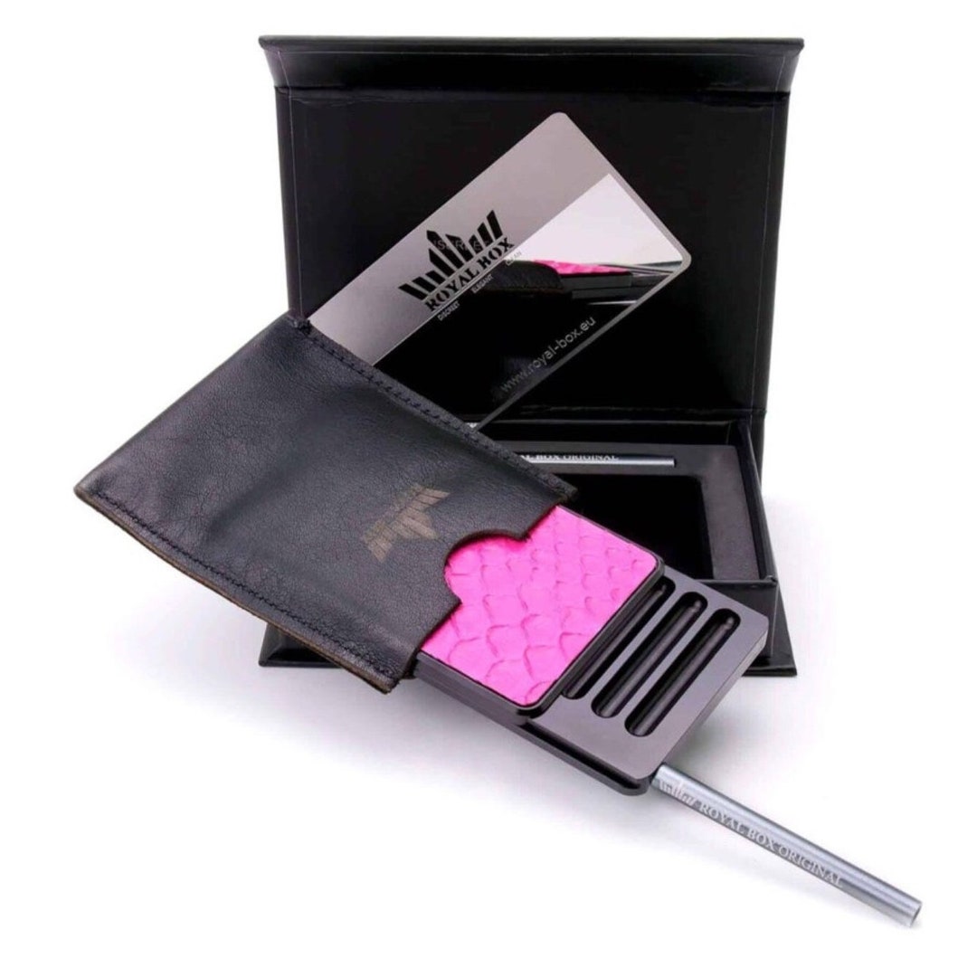 Pink Snuff Box The Royal Box Python Skin Edition Pink 8 Compartment Tobacco Snuff Dry ...