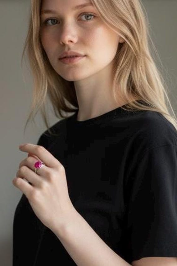 Vintage Soviet Ruby Ring with Split Shank – 875 S… - image 2