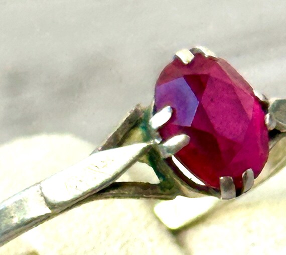 Vintage Soviet Ruby Ring with Split Shank – 875 S… - image 7