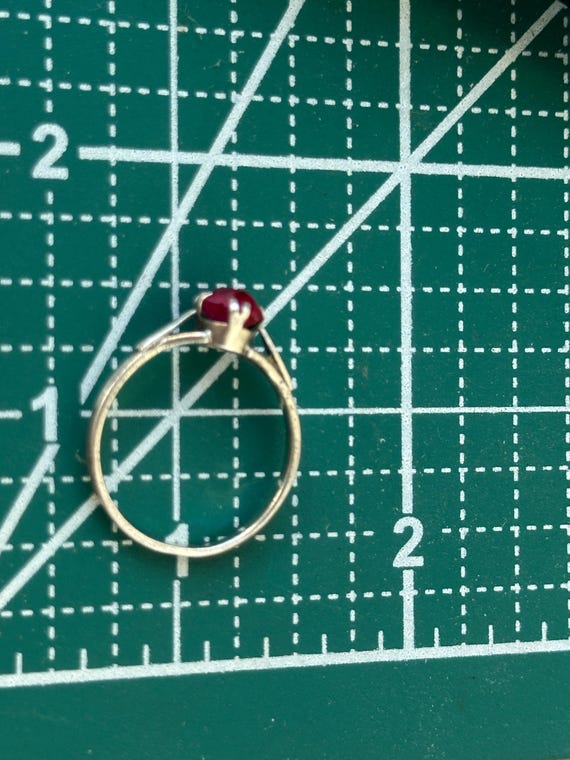 Vintage Soviet Ruby Ring with Split Shank – 875 S… - image 9