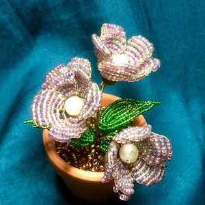 Beaded Flowers Pot plant.