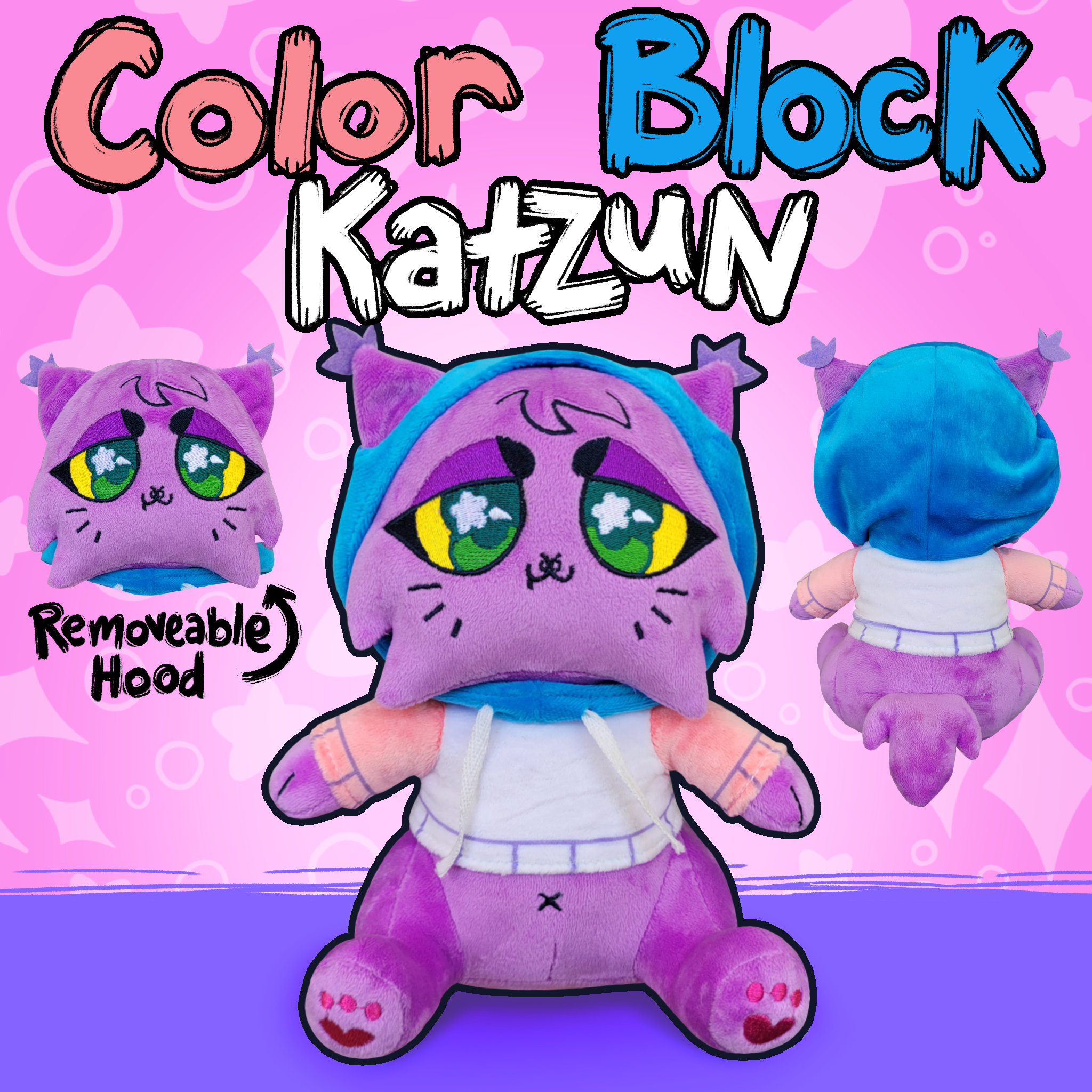PRE ORDER Color Block Katzun 6 Inch Plushie in Production Cute Meow Owo Cat Plush Toy Stuffed Animal Etsy Norway