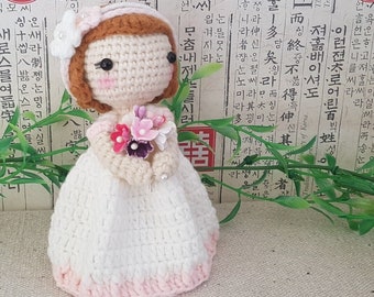 Patrón muñecos a crochet, Novia y Novio-Novia, Patrón muñecos Amigurumi, Patrón inglés PDf,