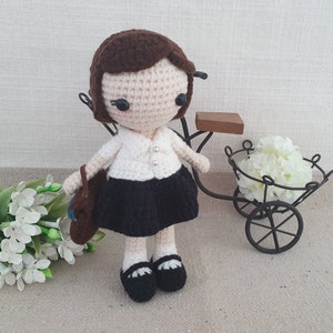 Crochet Doll Pattern, School Girl, Summer, Amigurumi Doll Pattern, PDF English Pattern