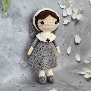 Patrón de Monja a Crochet – Amigurumi Religioso en PDF – Muñeca Hermana Católica – Patrón de Crochet DIY Hecho a Mano – Idea de Regalo Fe