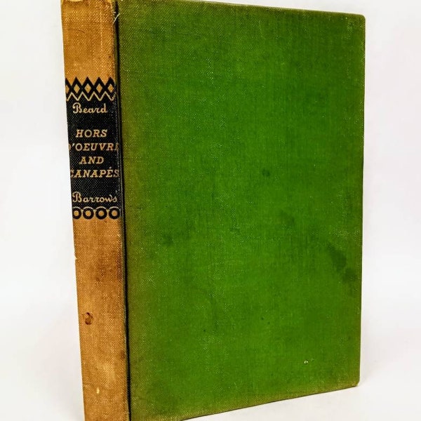 Inscribed, 1st edition early printing- Hors D'oeuvre and Canapes, by James Beard, First edition, Fourth Printing, 1945, The Granger Co, NY.