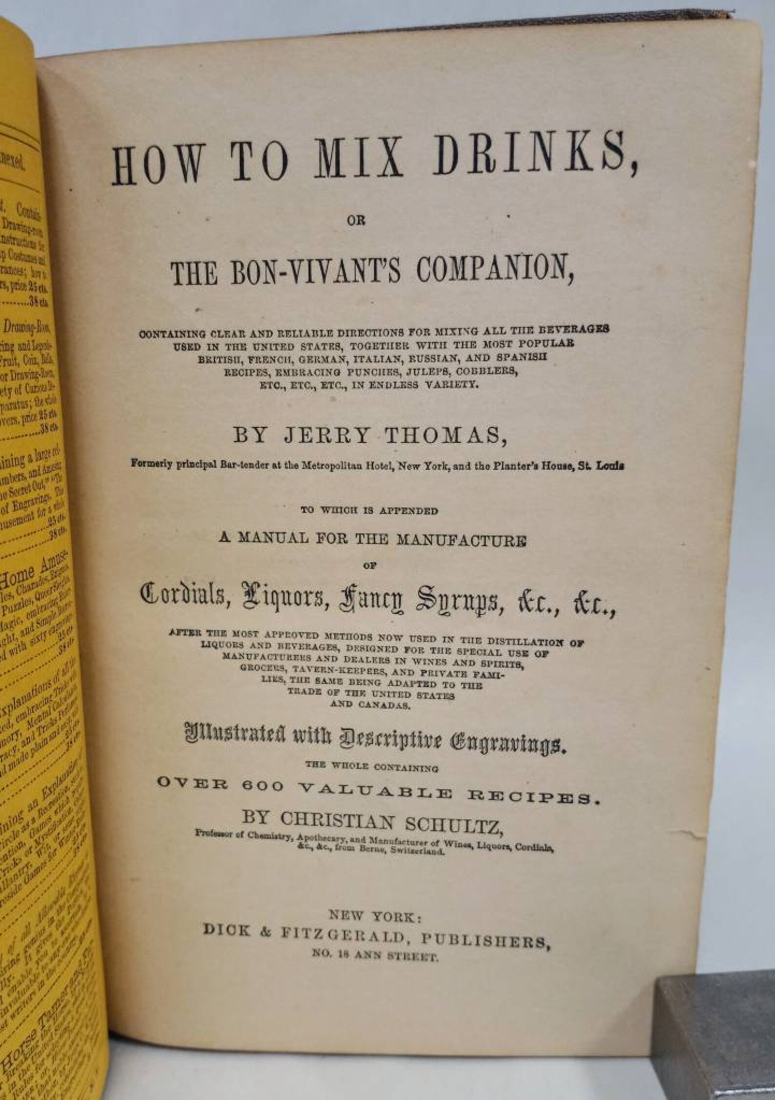 First Edition Later Printing Jerry Thomas How To Mix Etsy