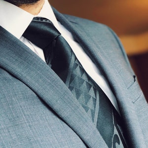 Polynesian Silk Necktie, Cultural Polynesian Woven Tie