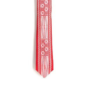 Vela- Red Skinny Polynesian Necktie