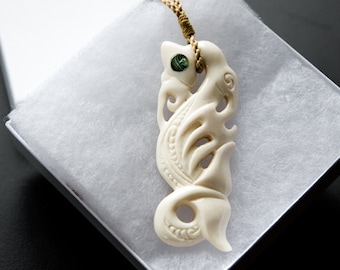 Manaia Bone Necklace with Rope Necklace