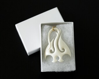 Stingray Bone Pendant with Adjustable Rope Necklace