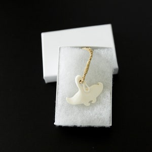 Tiny Stingray Bone Pendant with Rope Necklace