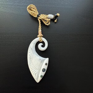 Koru Bone Pendant with Adjustable Rope Necklace image 2