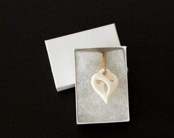 Heart Cross Bone Pendant with Rope Necklace