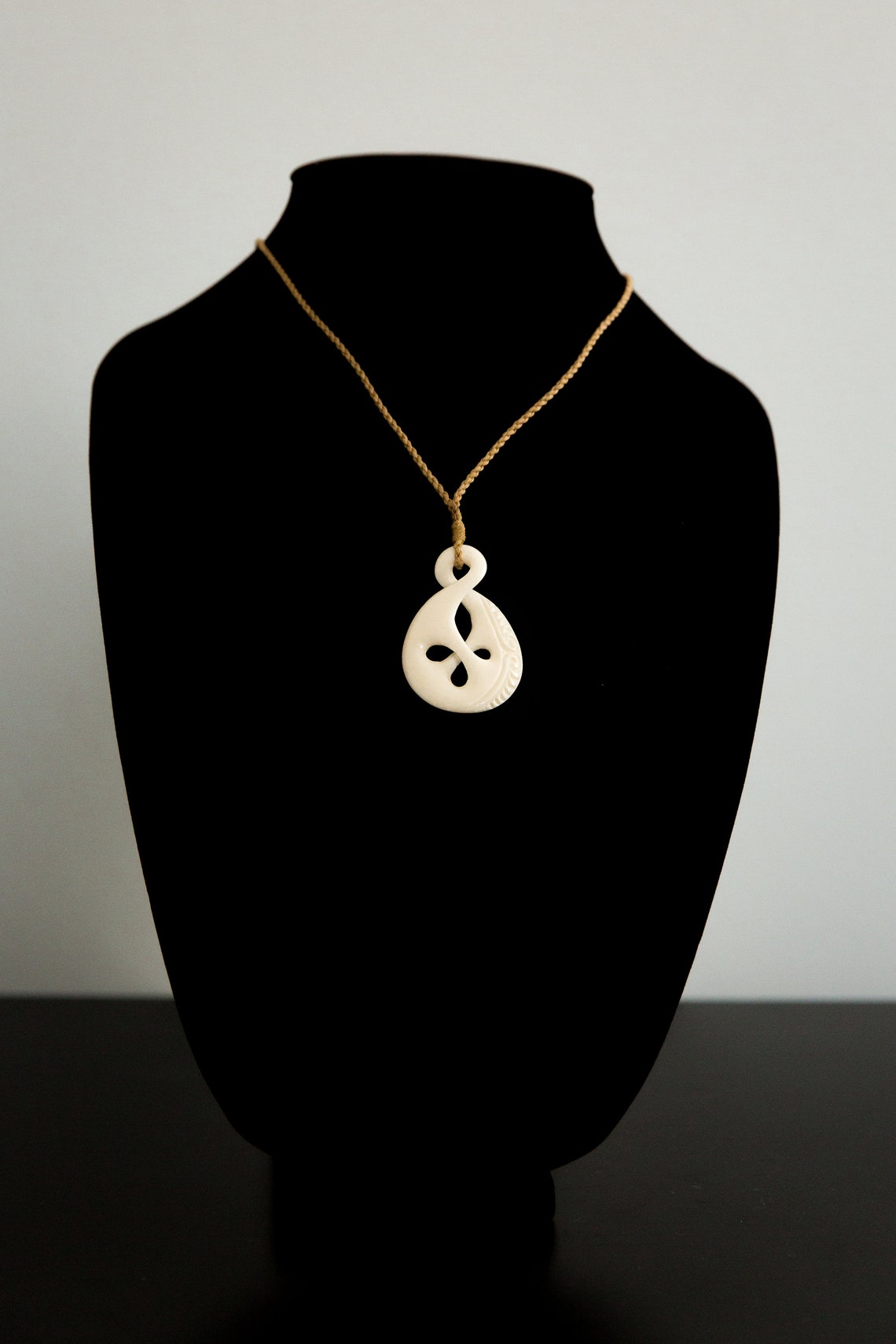 Decorative Polynesian Bone Pendant With Rope Necklace Etsy UK