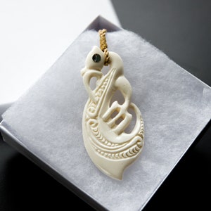 Manaia Bone Pendant with Rope Necklace