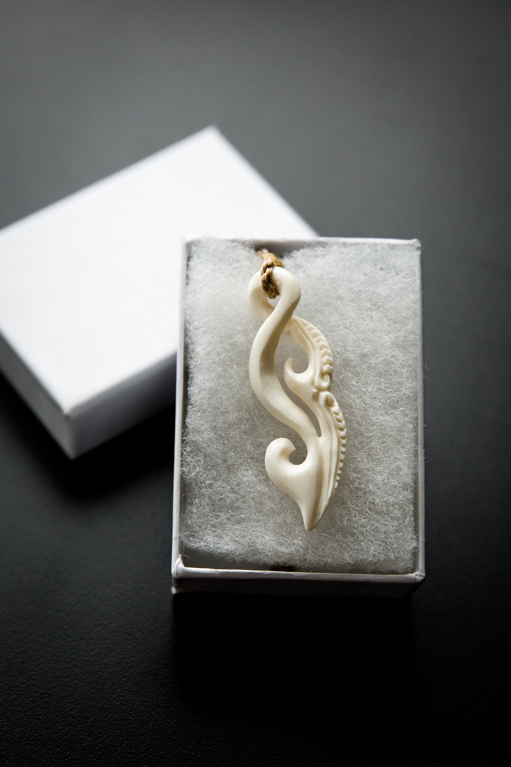 Polynesian Bone Pendant with Adjustable Rope Necklace Etsy