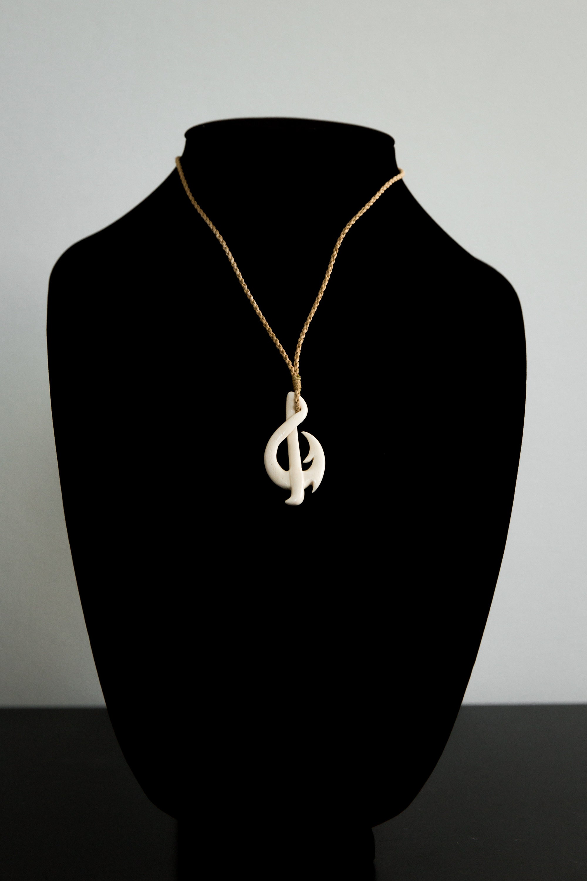 Polynesian Bone Pendant with Adjustable Rope Necklace Etsy