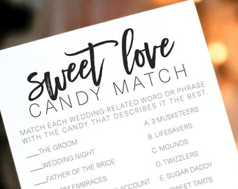 Wedding Candy Match Etsy