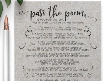 Pass the gift poem | Etsy