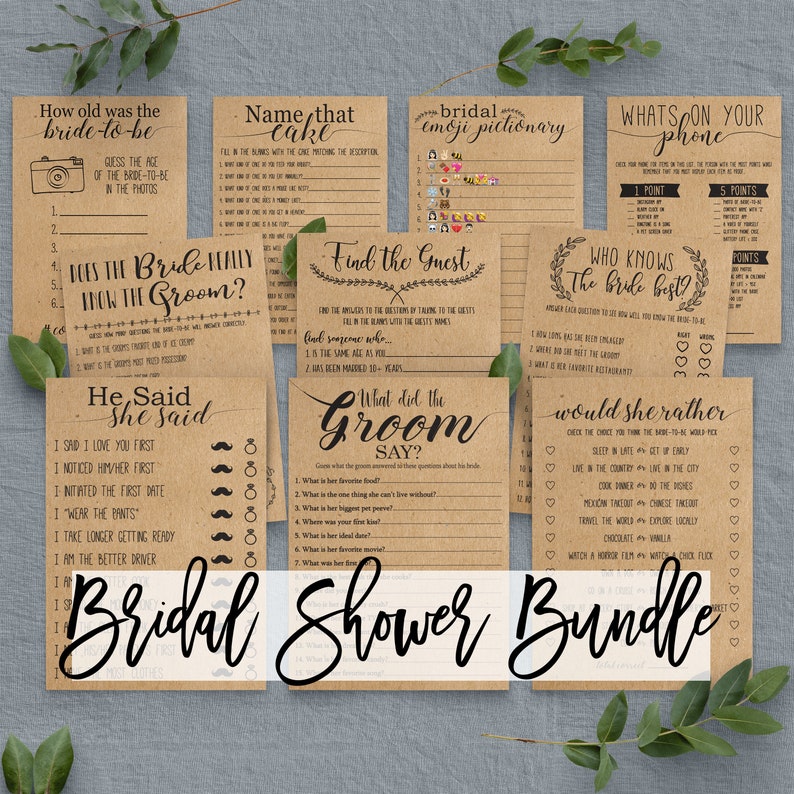 10 Bridal Shower Games. Bridal Shower Games Bundle . Bridal image 0