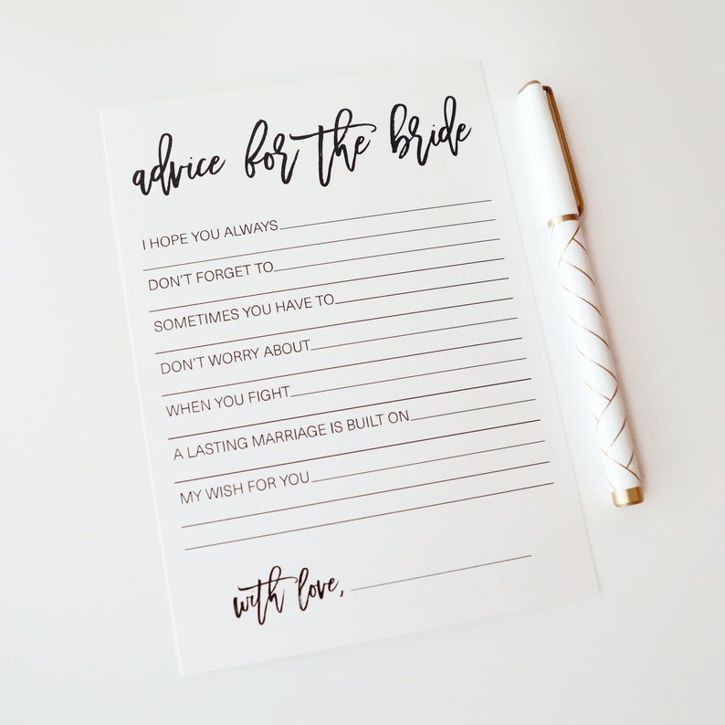 advice-for-the-bride-cards-bridal-shower-advice-cards-etsy