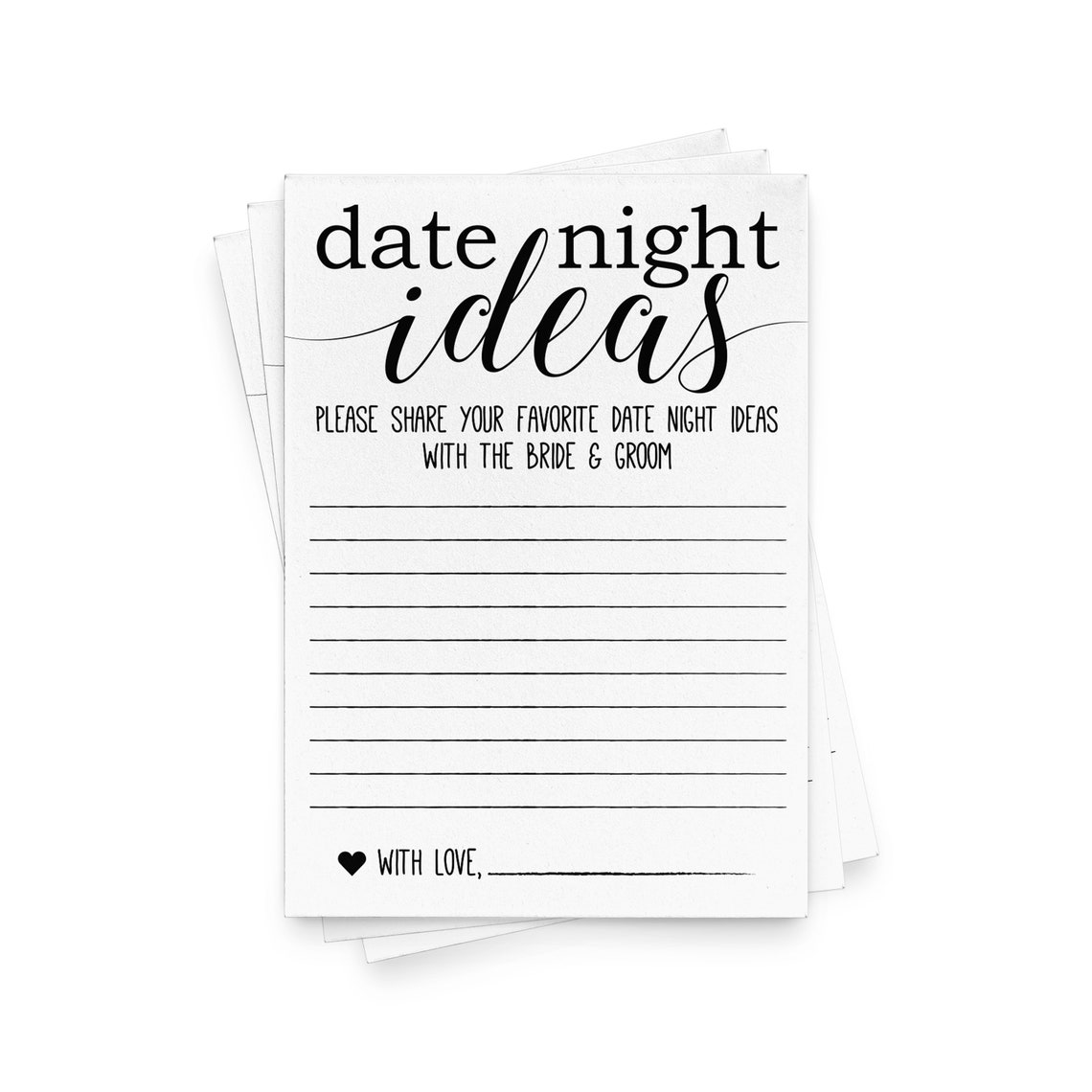 PRINTED Date Night Ideas . Date Night Idea Cards Etsy
