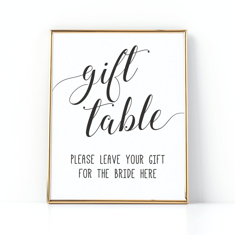 Bridal Shower Gift Table Sign . Gift Table Signvirtual Bridal - Etsy