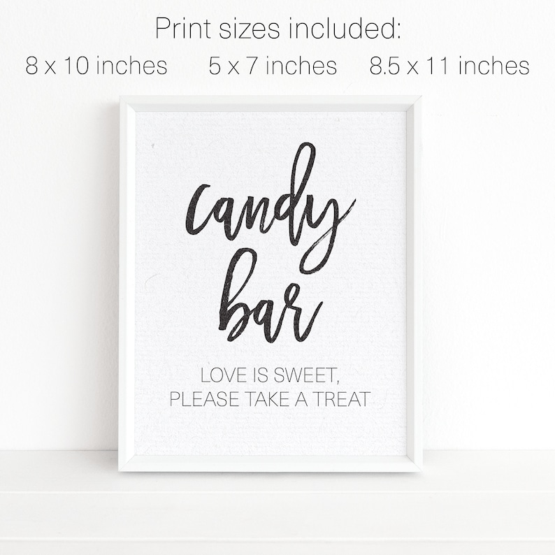 Candy Bar Bridal Shower Sign . Bridal Shower Signs . Bridal Etsy