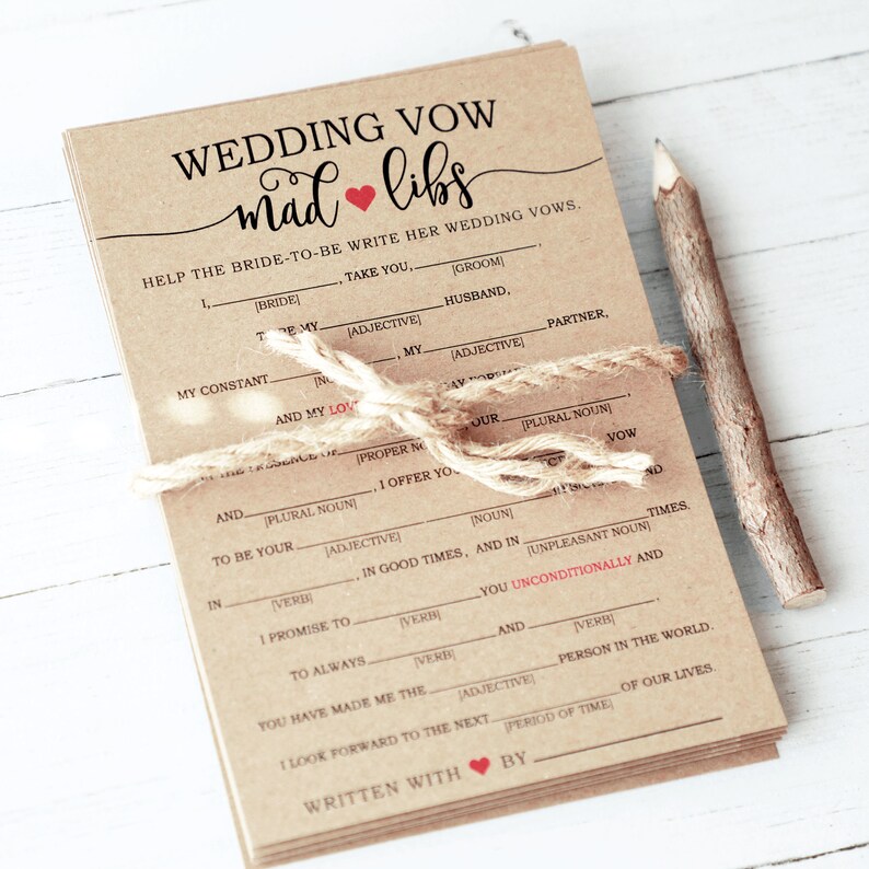  Wedding Mad Libs . Wedding Vow Mad Libs . Wedding Libs 