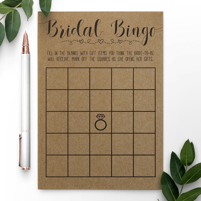 Bridal Bingo . Bridal Shower Games . Wedding Shower Game . Etsy Canada