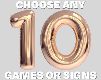 Choose Any 10 Games or Signs in my Shop!  Bridal Shower Games and Signs Package . Bundle 10 Games . Bridal Shower Games .