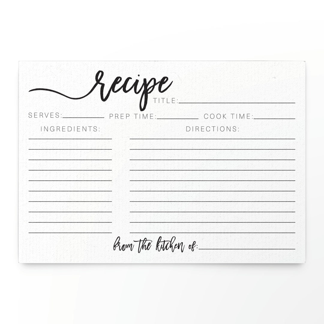 Recipe Cards . Recipe Cards Bridal Shower Activity . Printable Etsy