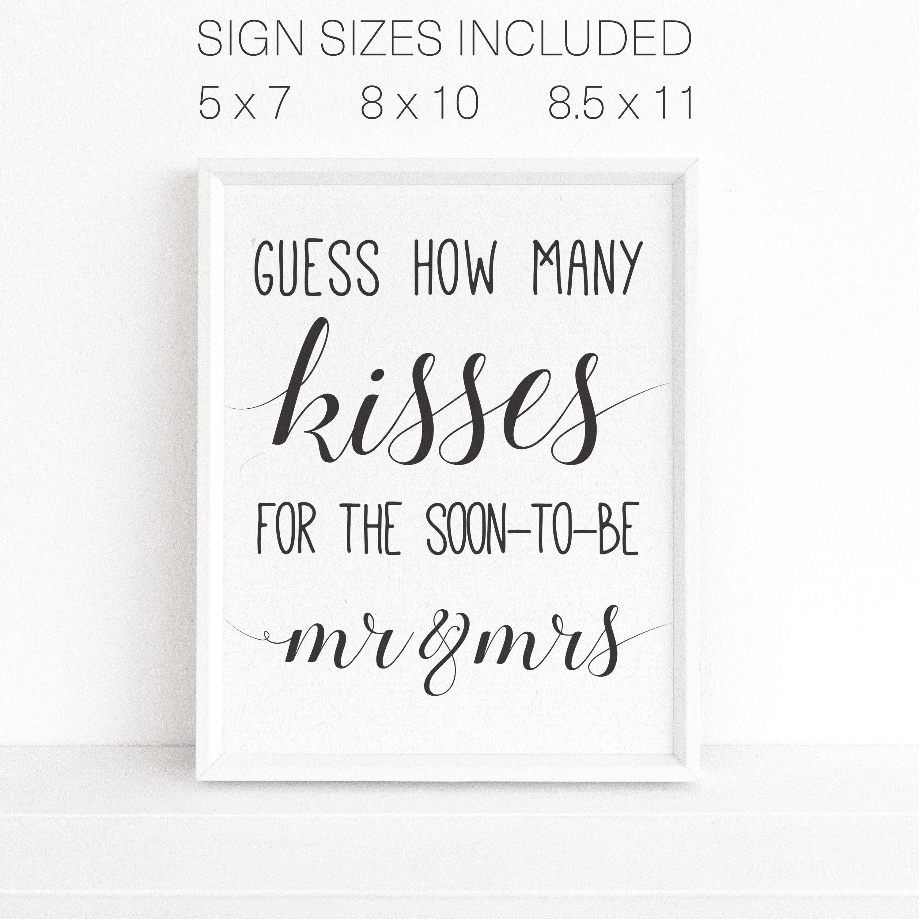 Guess How Many Kisses . Guess How Many Kisses for the Mr and Etsy Canada