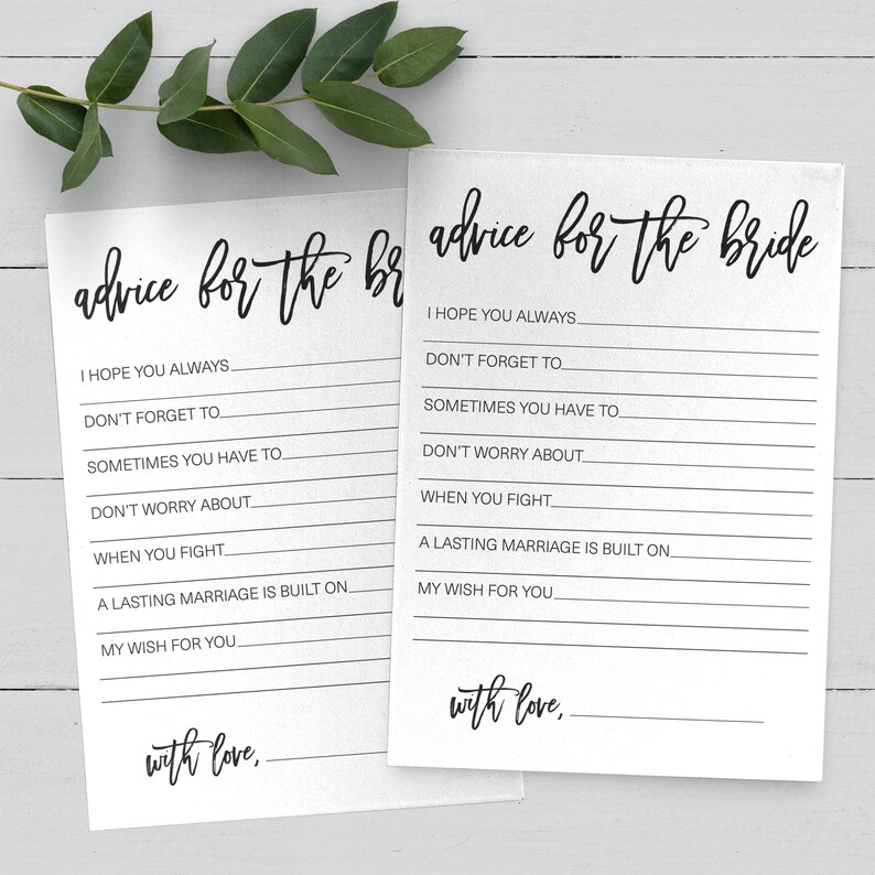 advice-for-the-bride-cards-bridal-shower-advice-cards-etsy