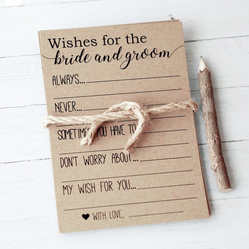Wishes for the Bride and Groom . Advice for the Bride and Etsy Australia