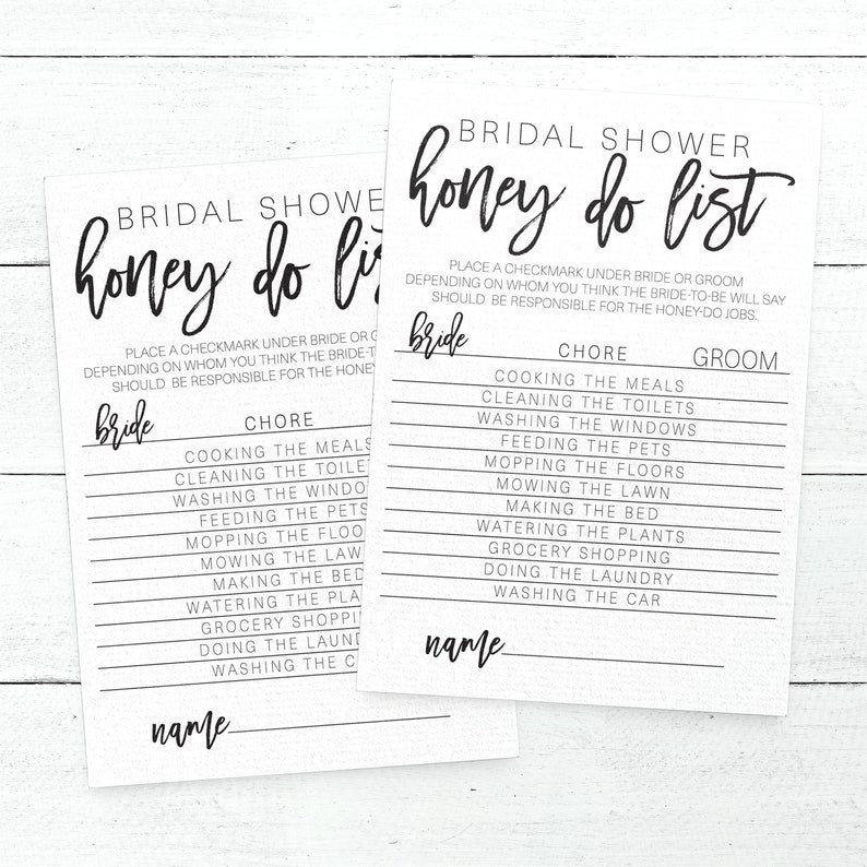 Bridal Shower Honey Do List . Unique Bridal Shower Etsy