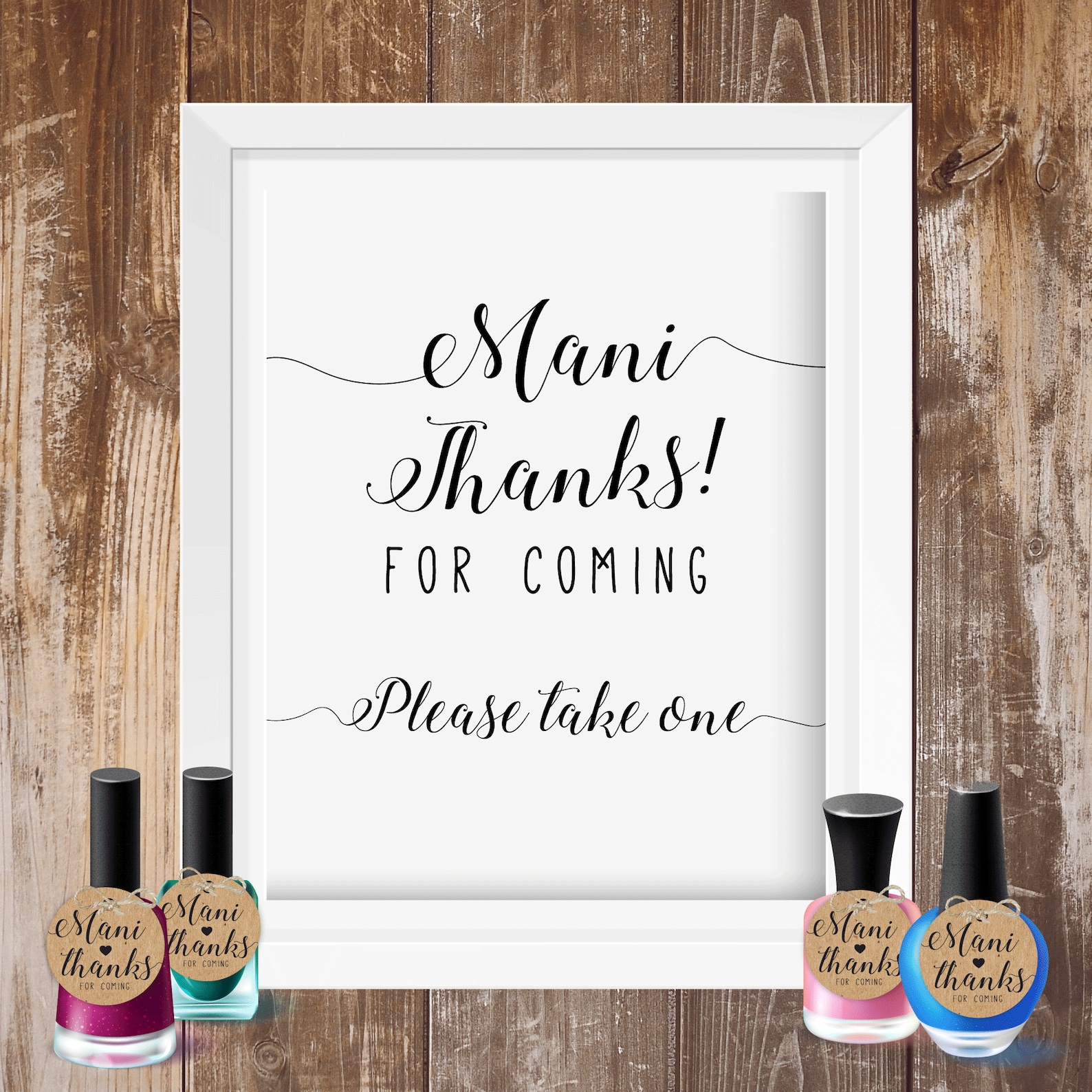 Printable Mani Thanks Sign . Mani Thanks Favor Tags . Mani | Etsy