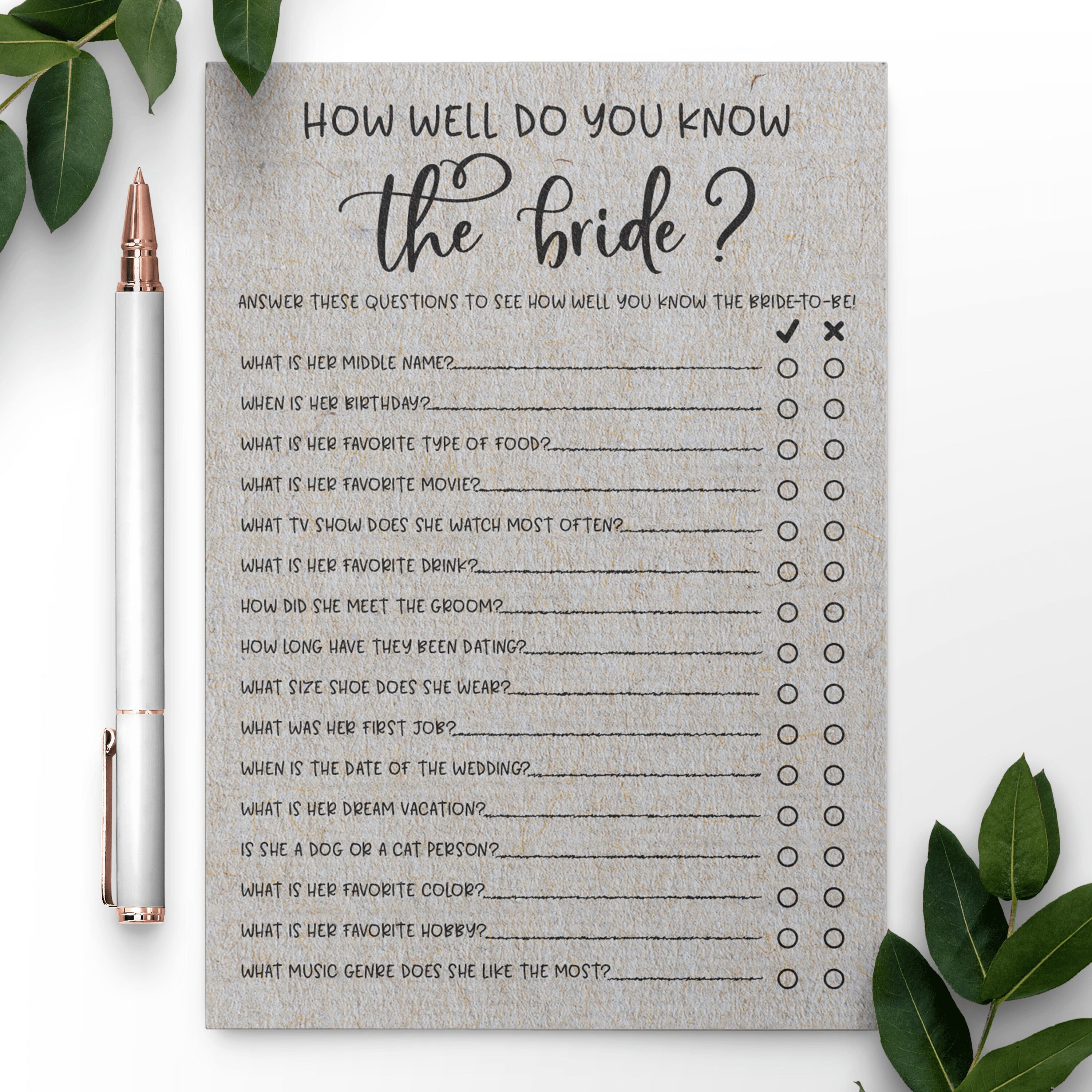 Grey How Well Do You Know the Bride Bridal Shower Game . Who - Etsy