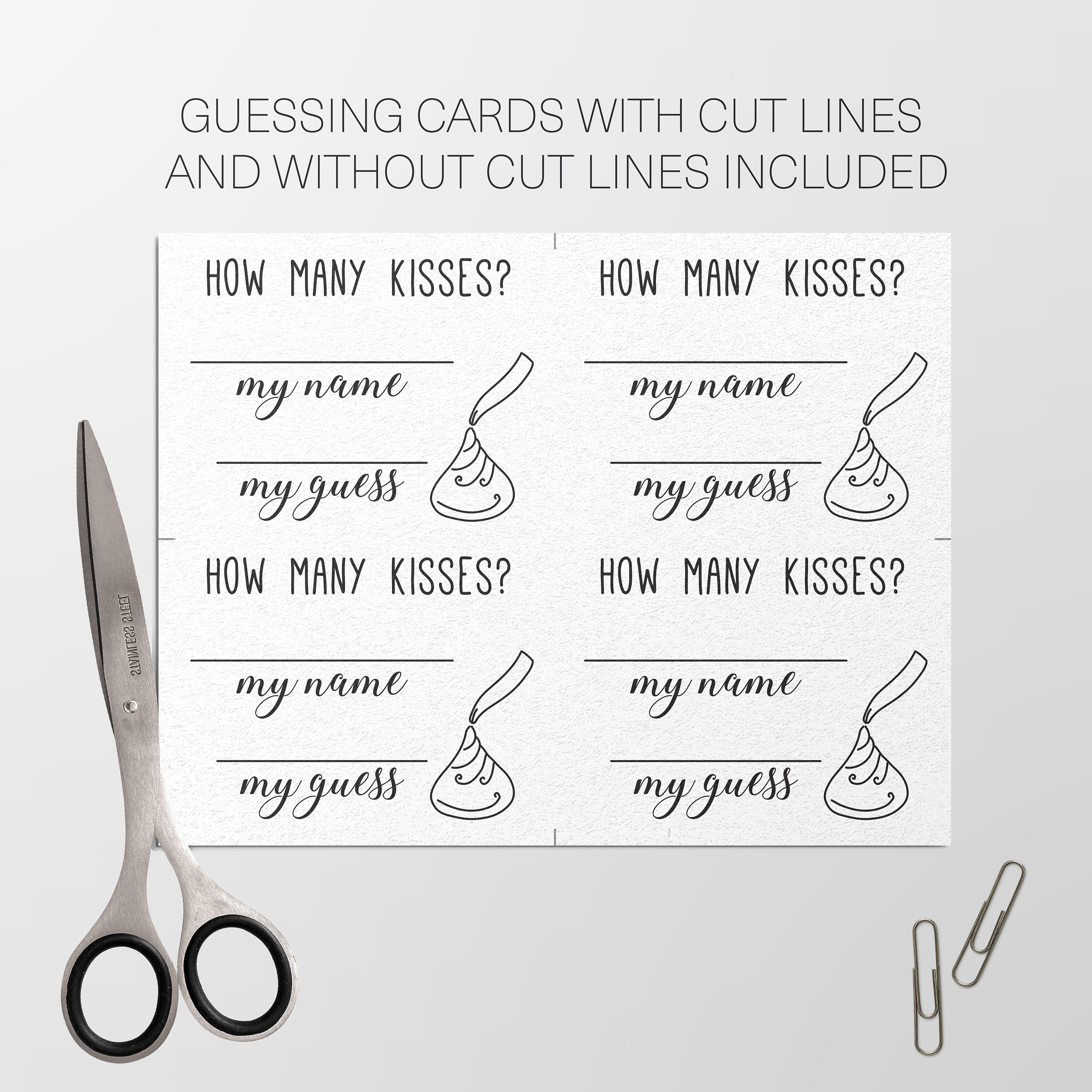 Guess How Many Kisses . Guess How Many Kisses for the Mrs . | Etsy