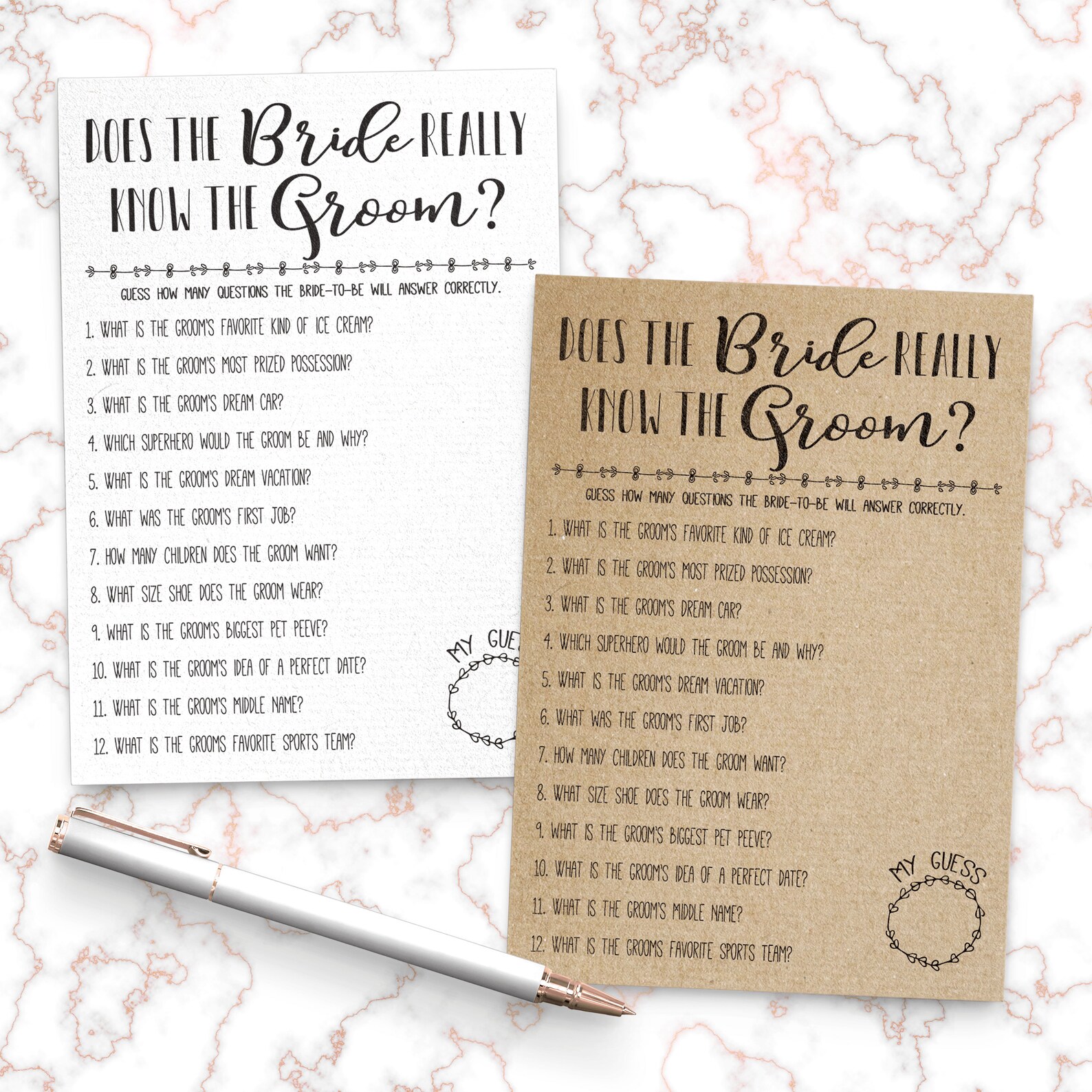 Bridal Shower Games Package . Bundle 5 Games . Bridal Shower Etsy