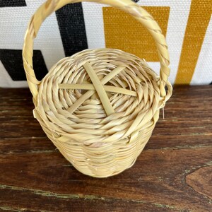 Jane Birkin Basket MINI Basketball Handwoven Basketry Traditional Portuguese Basket Natural Cane Basket Panier Jane Birkin Gift for her image 5