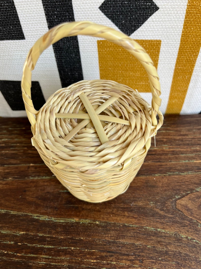 Jane Birkin Basket MINI Basketball Handwoven Basketry Traditional Portuguese Basket Natural Cane Basket Panier Jane Birkin Gift for her image 5