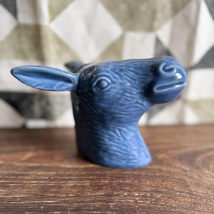 Burro de Cerámica AZUL | Cabeza de burro de cerámica | Cerámica portuguesa | Cerámica hecha a mano | Tête d'âne en la ceremonia Fabriqué en Portugal