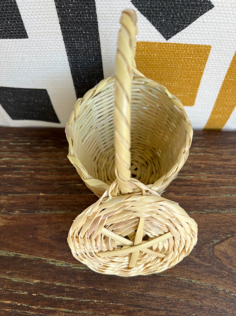 Jane Birkin Basket MINI Basketball Handwoven Basketry Traditional Portuguese Basket Natural Cane Basket Panier Jane Birkin Gift for her image 7